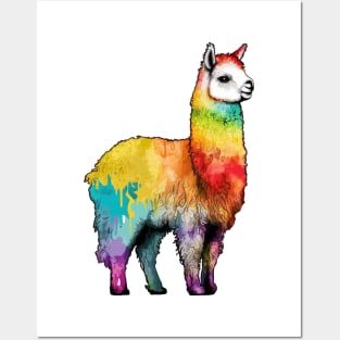 Alpaca Llama Rainbow Posters and Art